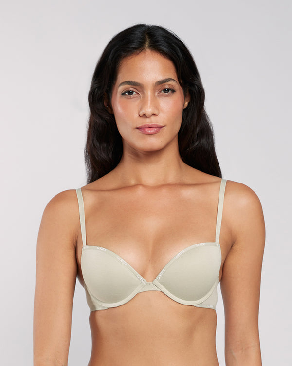 La Senza Trendy Cotton Plunge Bra Beige / 34B
