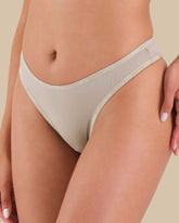 ESSENTIALS SCOOP THONG COTTON - SKINNY LOGO Beige / S
