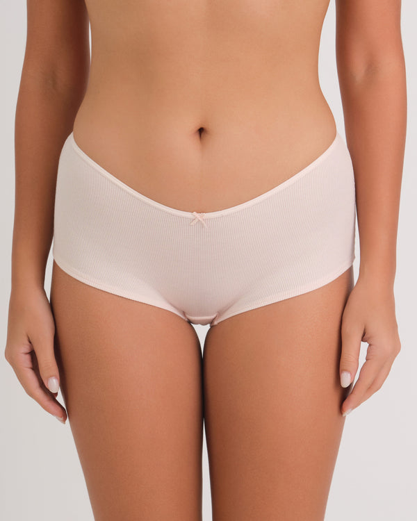 Us Boyshort Vwaist Rib W Bow 2X7D / MED