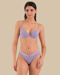 ESSENTIALS LL DEMI- KNOCKOUT LOGO CTN Lavender / 34B
