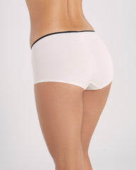 La Senza Ribbed Ultrasoft Boyshort Panty White/Black / M