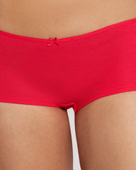 La Senza Ribbed Ultrasoft Boyshort Panty Red / M