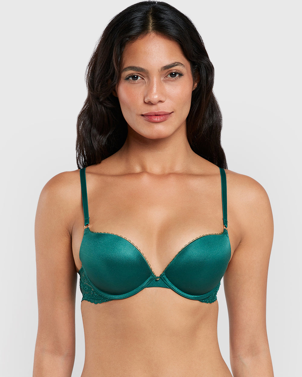 La Senza Micro Sexy Gel Padding Plunge Bra Green / 34B