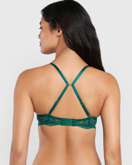 La Senza Micro Sexy Gel Padding Plunge Bra Green / 34B