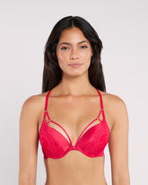 La Senza Lace Sexy Double Pushup Plunge Bra Red / 34B