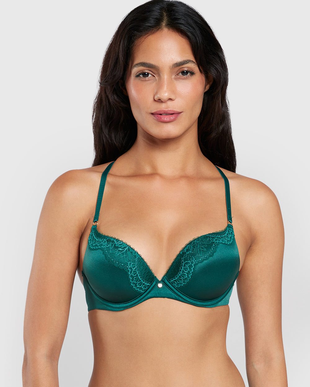La Senza Micro Sexy Double Pushup Plunge Bra Green / 34B
