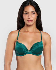 La Senza Micro Sexy Double Pushup Plunge Bra Green / 34B