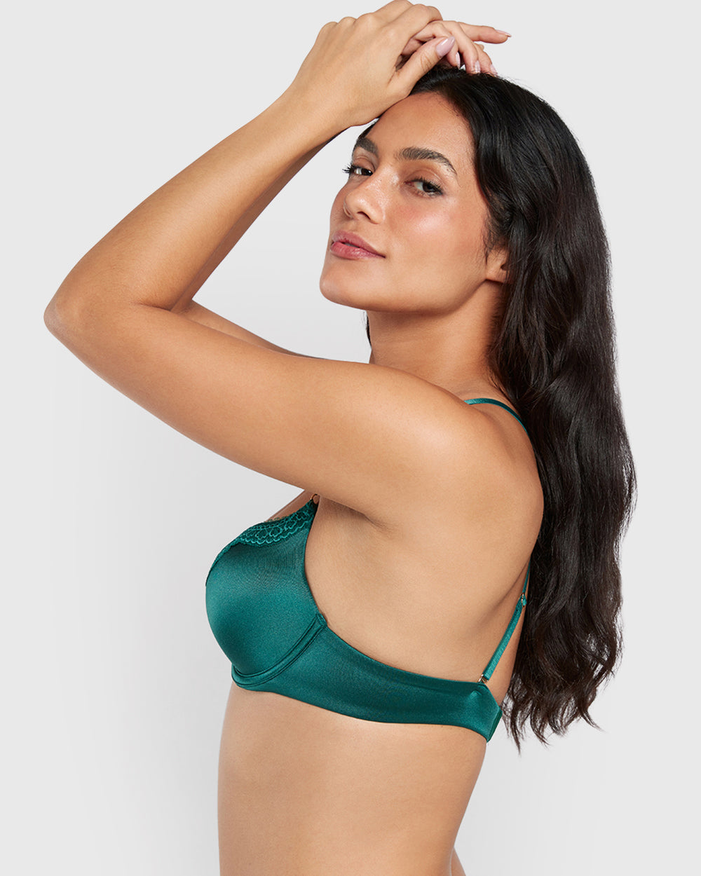 La Senza Micro Sexy Double Pushup Plunge Bra Green / 34B La Senza Micro Sexy Double Pushup Plunge Bra Green / 34B
