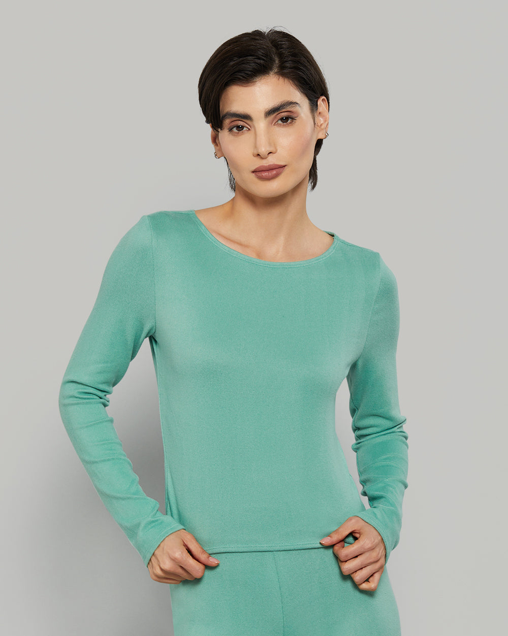 LA SENZA LONG SLEEVE JERSEY WIDE SCOOP NECK CASUAL LOUNGE TOP S0K0 / S