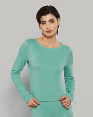 LA SENZA LONG SLEEVE JERSEY WIDE SCOOP NECK CASUAL LOUNGE TOP S0K0 / S