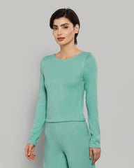 LA SENZA LONG SLEEVE JERSEY WIDE SCOOP NECK CASUAL LOUNGE TOP S0K0 / S