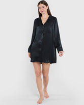 La Senza Satin Sexy Sleep Long Sleeve Top – Satin Long Sleeve Sleep Top For Women 03YZ / M