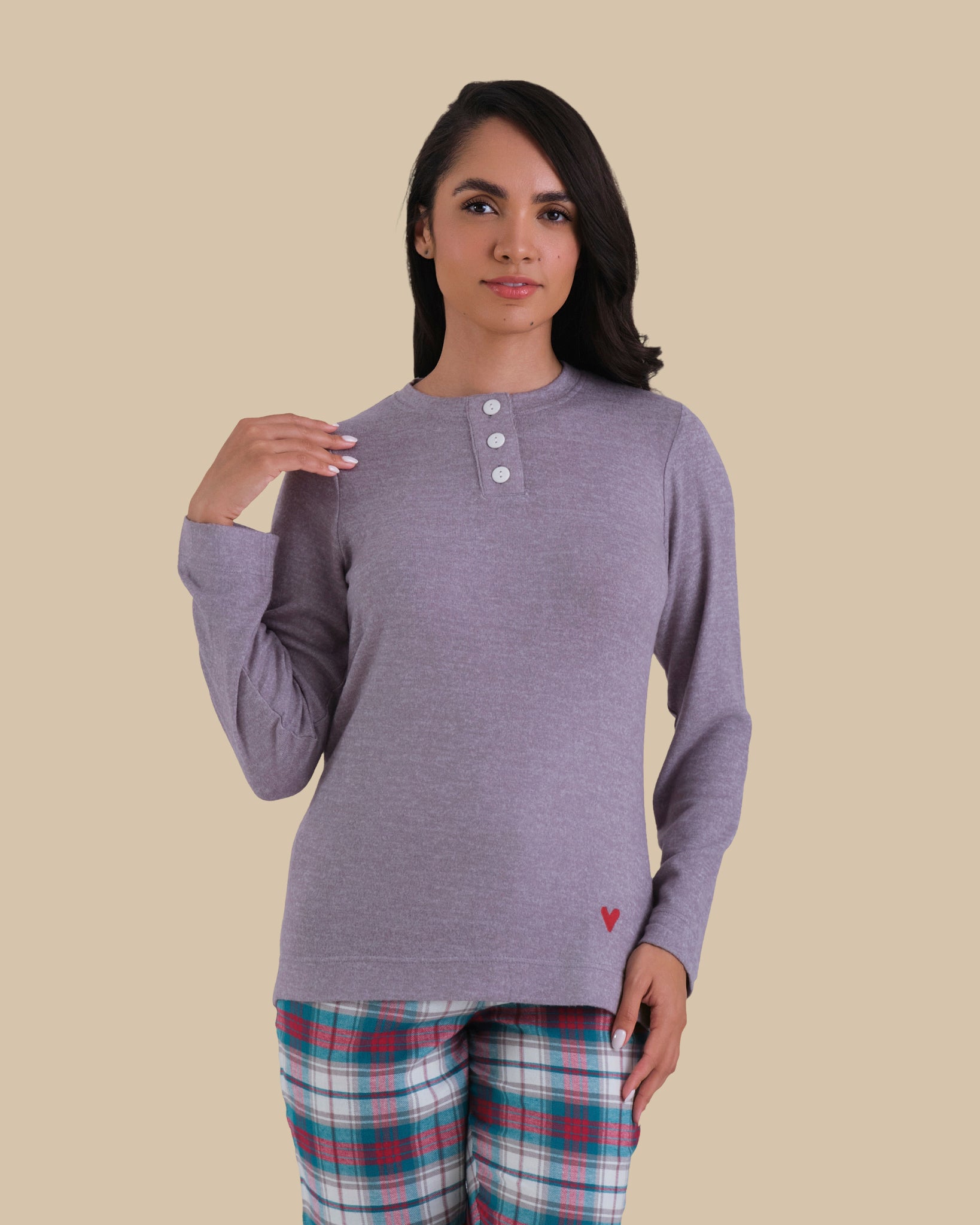 LA SENZA FLUFFLY FLANNEL CASUAL PAJAMA SET H8A1 / S