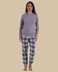 LA SENZA FLUFFLY FLANNEL CASUAL PAJAMA SET H8A1 / S