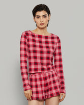 LA SENZA LONG SLEEVE JERSEY WIDE SCOOP NECK PRINTED CASUAL TOP XDX0 / S