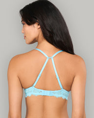LA SENZA BS PUSH UP PLUNGE AO MONTREAL LACE CORE BRA BLUE / 34B