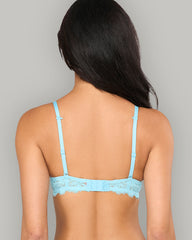 LA SENZA BS PUSH UP PLUNGE AO MONTREAL LACE CORE BRA BLUE / 34B