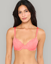 LA SENZA SS LIGHTLY LINED FLC AO MONTREAL LACE CORE BRA RED / 34B