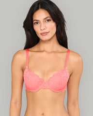 LA SENZA SS LIGHTLY LINED FLC AO MONTREAL LACE CORE BRA RED / 34B