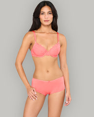 LA SENZA SS LIGHTLY LINED FLC AO MONTREAL LACE CORE BRA RED / 34B