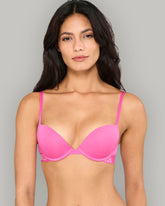 LA SENZA RX PUSH UP PLUNGE KNOCKOUT CDP LOGO CTN DRK PINK / 34B