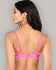 LA SENZA RX PUSH UP PLUNGE KNOCKOUT CDP LOGO CTN DRK PINK / 34B