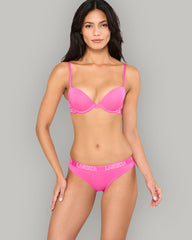 LA SENZA RX PUSH UP PLUNGE KNOCKOUT CDP LOGO CTN DRK PINK / 34B