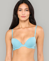 LA SENZA RX PUSH UP PLUNGE KNOCKOUT CDP LOGO COTTON PASTEL BLUE BRA BLUE / 34B