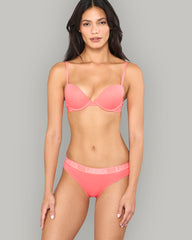 LA SENZA RX THONG KNOCKOUT LOGO SALMON PINK PANTIES RED / S