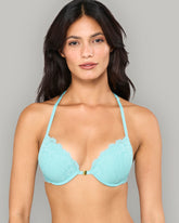 LA SENZA PUSH UP BRA MONTREAL CUPS WITH HOURGLASS BACK BLUE / 34B