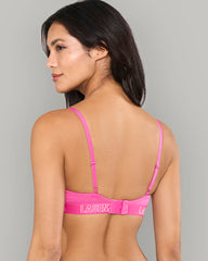 LA SENZA ESSENTIALS LL DEMI KNOCKOUT LOGO CTN DRK PINK / 34B