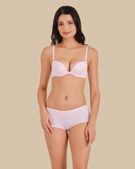 ESSENTIALS BOYSHORT COTTON - SKINNY LOGO PINK-A-BOO / M