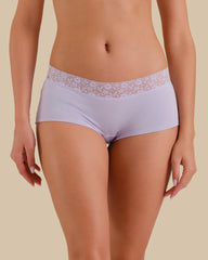 ESSENTIALS BOYSHORT ESSENTIALS 6CM TRIM LAVENDER CAKE / M