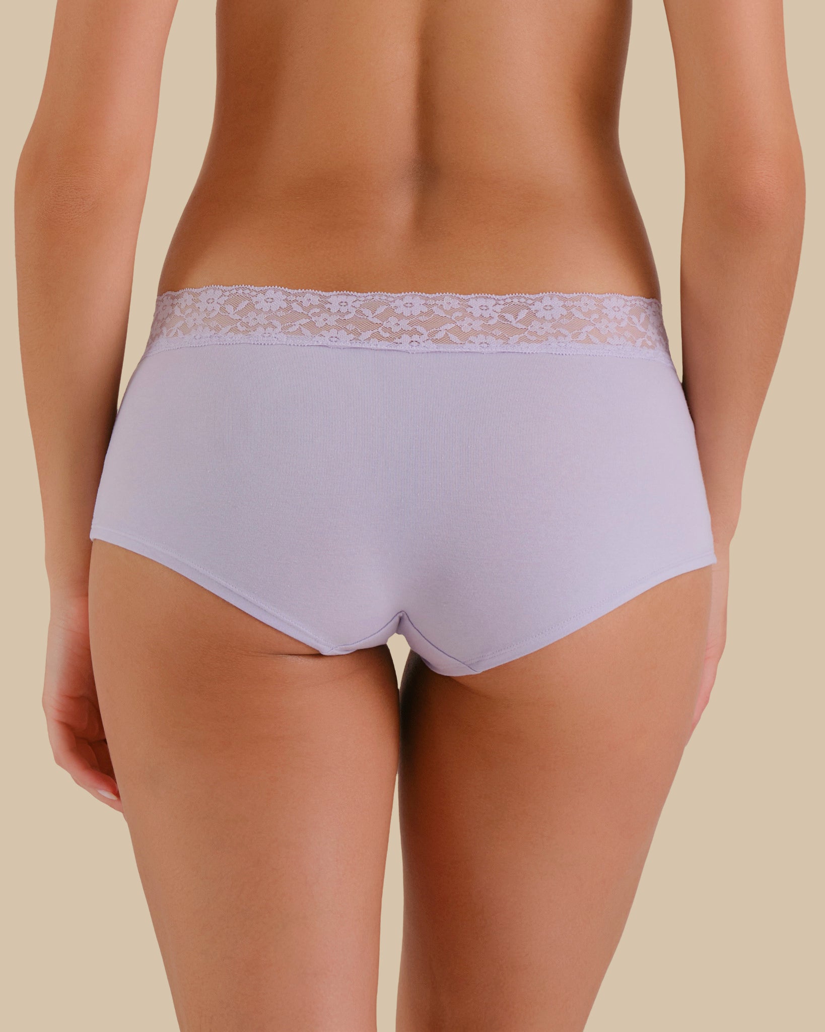 ESSENTIALS BOYSHORT ESSENTIALS 6CM TRIM LAVENDER CAKE / M