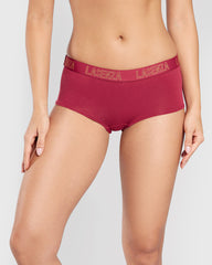 La Senza Cotton Boyshort Panty with Logo Band RED / M