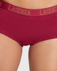 La Senza Cotton Boyshort Panty with Logo Band RED / M