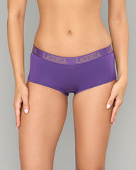 LA SENZA ESSENTIALS PURPLE BOYSHORT LUREX KNOCKOUT LOGO CTN PURPLE / S