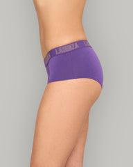 LA SENZA ESSENTIALS PURPLE BOYSHORT LUREX KNOCKOUT LOGO CTN PURPLE / S