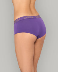 LA SENZA ESSENTIALS PURPLE BOYSHORT LUREX KNOCKOUT LOGO CTN PURPLE / S