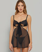 LA SENZA MESH SEXY BABYDOLL LINGERIE BLACK / S
