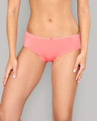 LA SENZA US SALMON HIPSTER MODAL WITH BOW RED / S