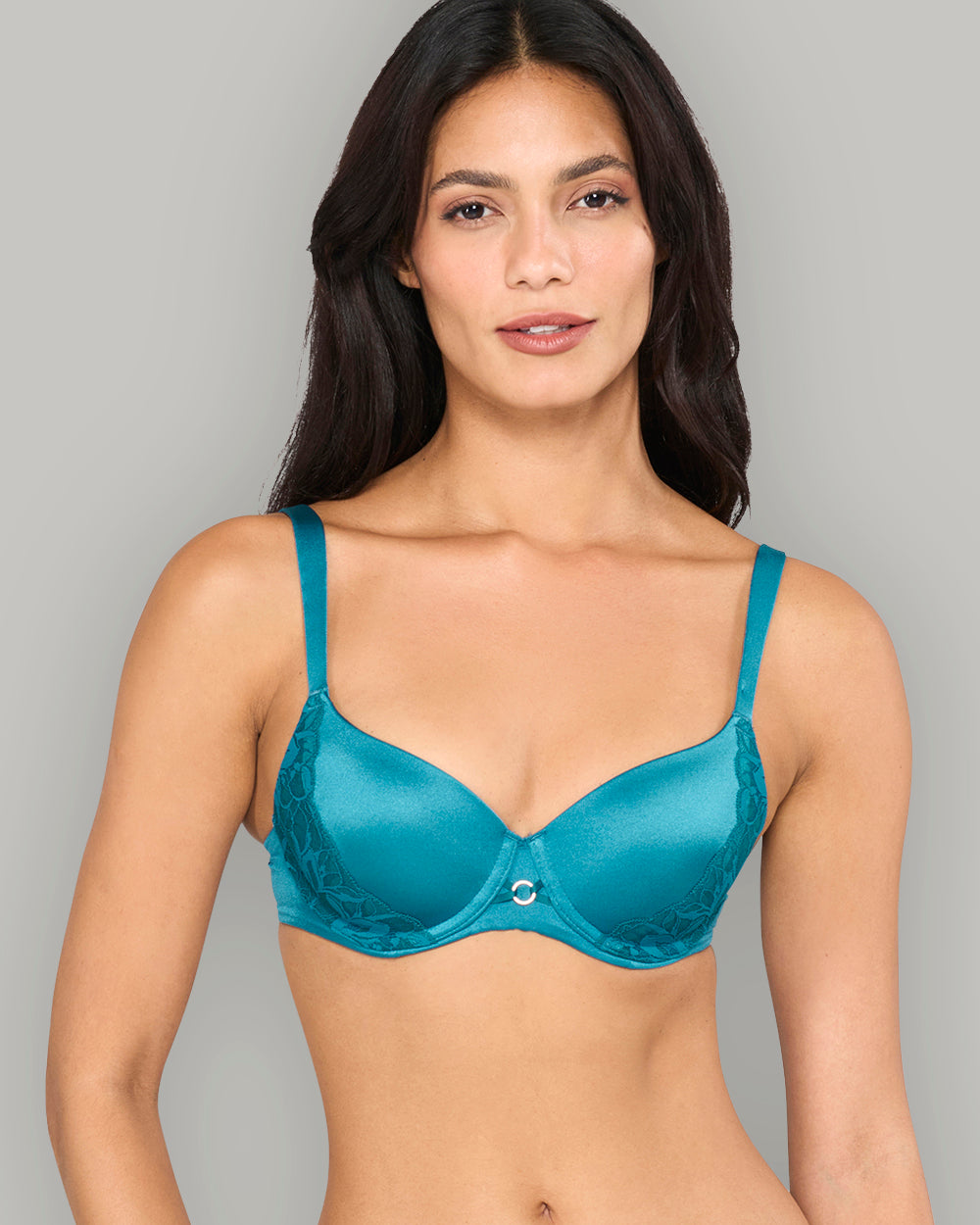 LA SENZA PARISIAN LACE CUP SLING SMOOTH BRA TEAL / 34B