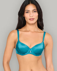 LA SENZA PARISIAN LACE CUP SLING SMOOTH BRA TEAL / 34B