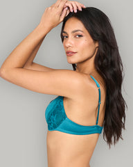 LA SENZA PARISIAN LACE CUP SLING SMOOTH BRA TEAL / 34B