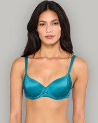 LA SENZA PARISIAN LACE CUP SLING SMOOTH BRA TEAL / 34B
