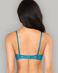 LA SENZA PARISIAN SMOOTH CUP WINGED BRA TEAL / 34B