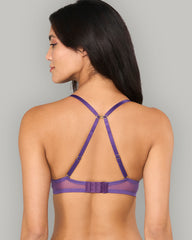 LA SENZA PUSH UP PLUNGE PARISIAN WITH TRINKET CENTRE FRONT PURPLE / 34B