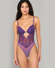 LA SENZA PARISIAN LACE BODYSUIT WITH JEWEL DETAIL PURPLE / S