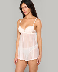 LA SENZA DEMI LACE TEDDY WITH CENTER TRINKET DETAIL IVORY / S