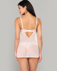 LA SENZA DEMI LACE TEDDY WITH CENTER TRINKET DETAIL IVORY / S